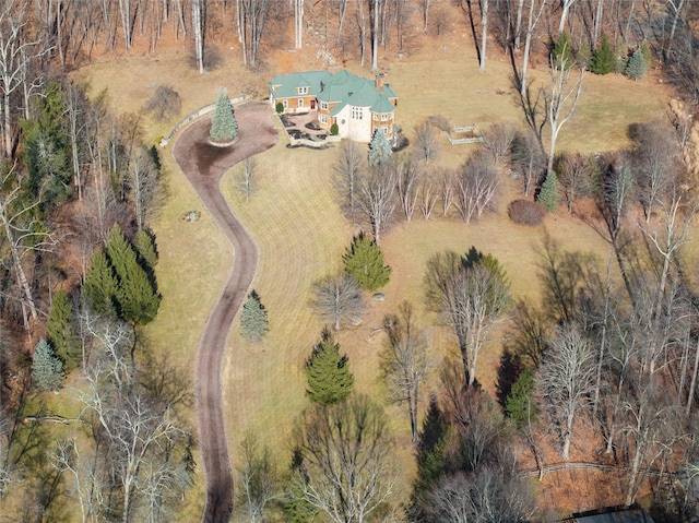 aerial view with a rural view