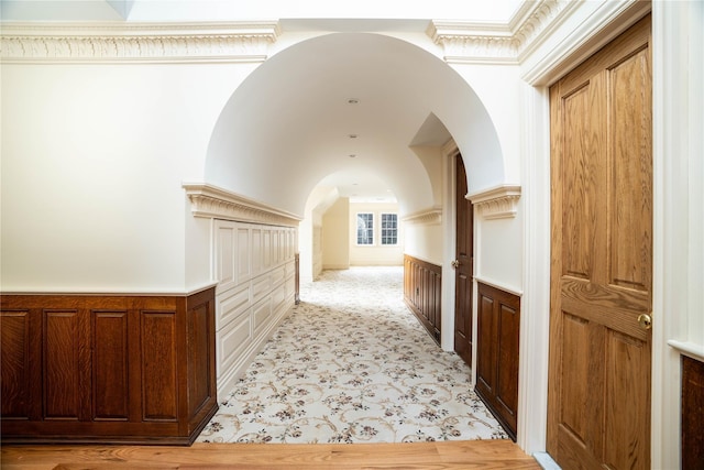 corridor with ornamental molding