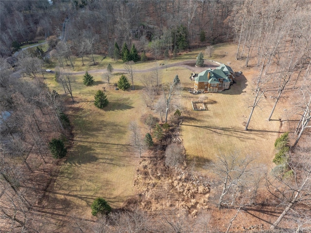 bird's eye view with a rural view