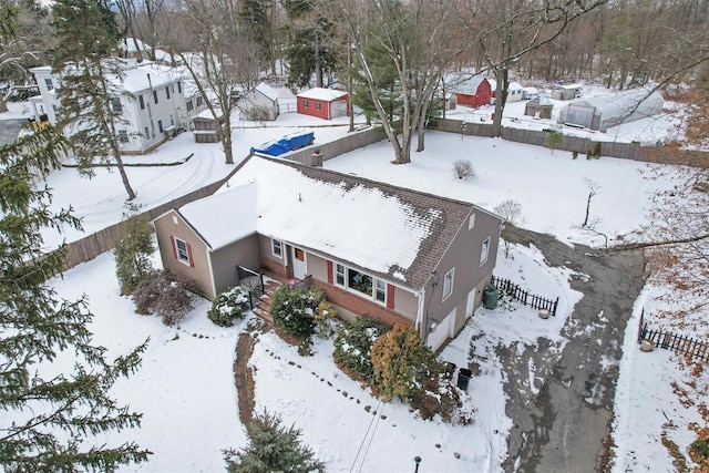 view of snowy aerial view