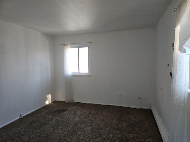 empty room with dark colored carpet