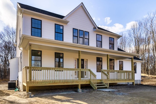 view of front of house featuring central AC