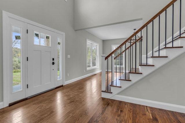 entrance foyer with hardwood / wood-style flooring