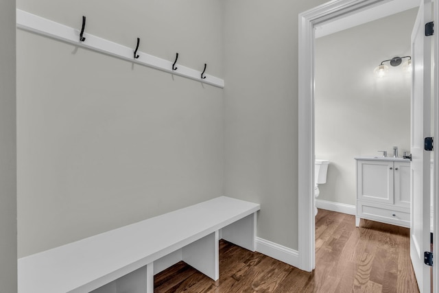 mudroom featuring hardwood / wood-style floors