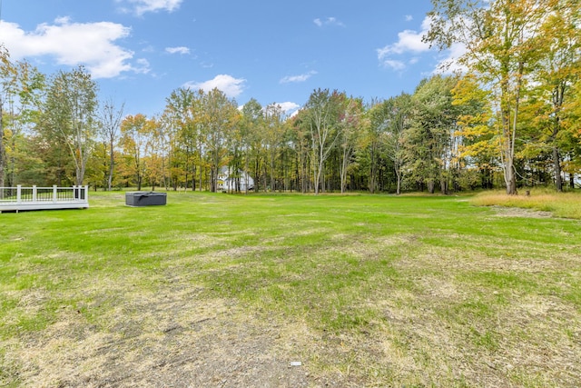 view of yard with a deck