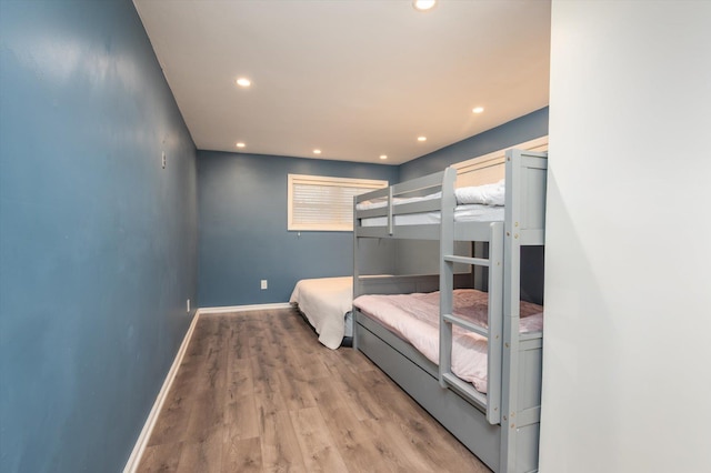 bedroom featuring light hardwood / wood-style flooring