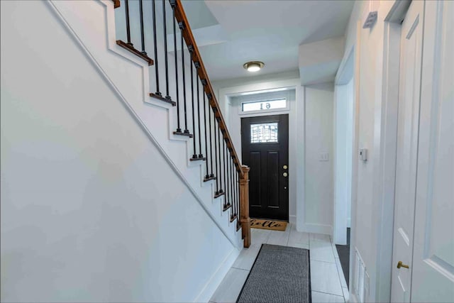 view of tiled entrance foyer