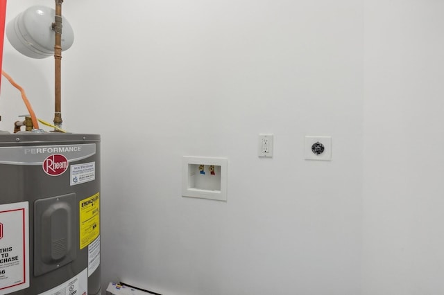 utility room featuring electric water heater