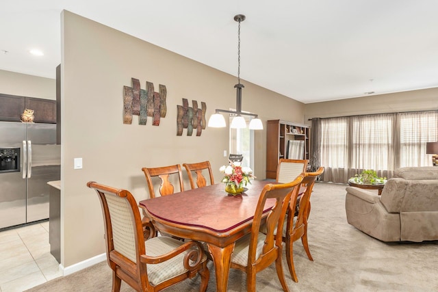 view of tiled dining space