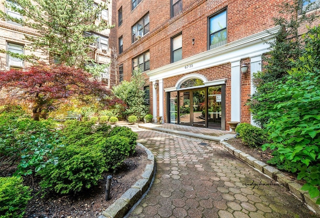 property entrance with french doors