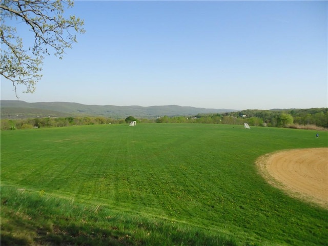 view of community with a mountain view and a rural view