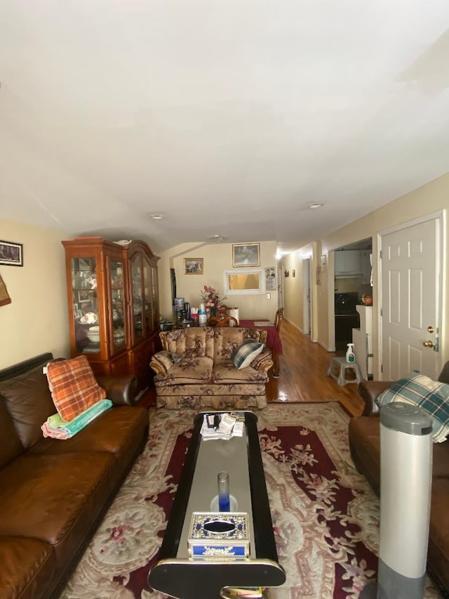 living room with wood-type flooring