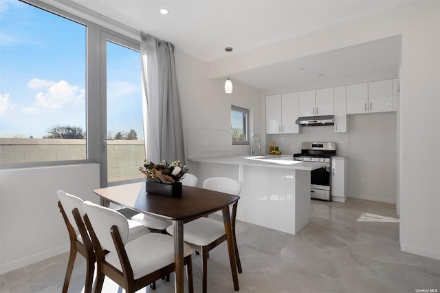 dining room with sink