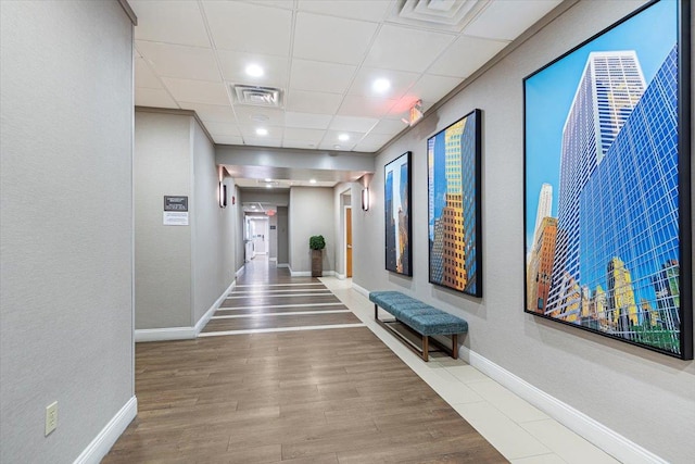 hallway featuring wood-type flooring