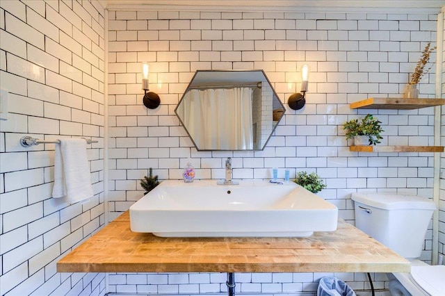 bathroom with sink and toilet