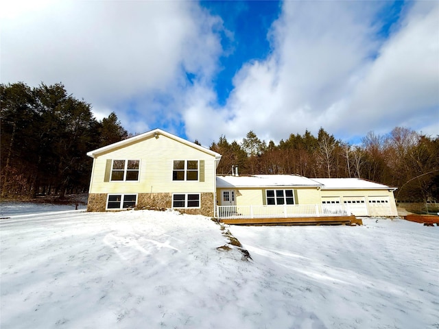 view of front of house with a deck