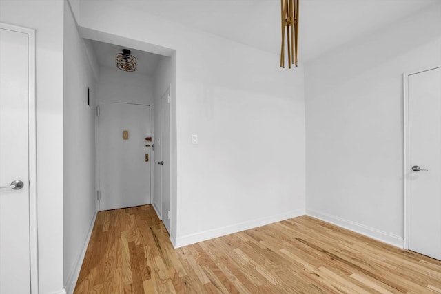 interior space with light hardwood / wood-style flooring