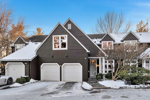 view of front of home with a garage