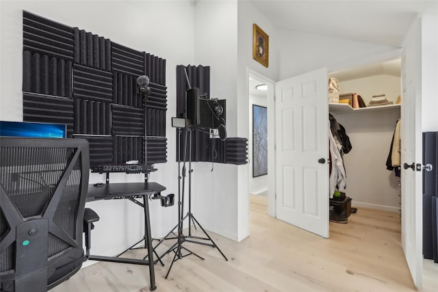 misc room with hardwood / wood-style flooring