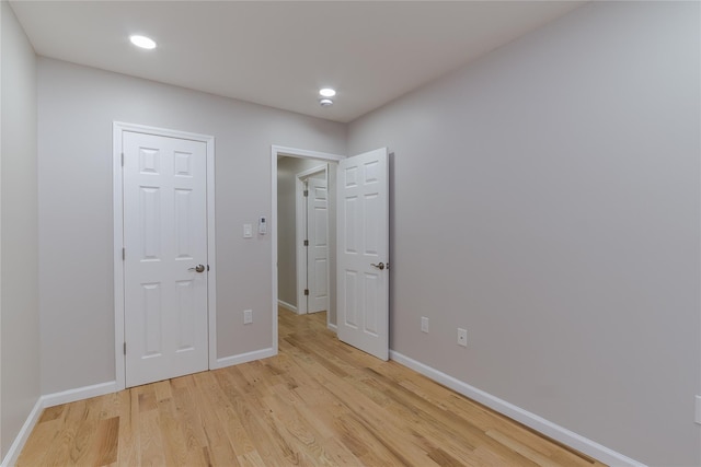 interior space with light hardwood / wood-style flooring