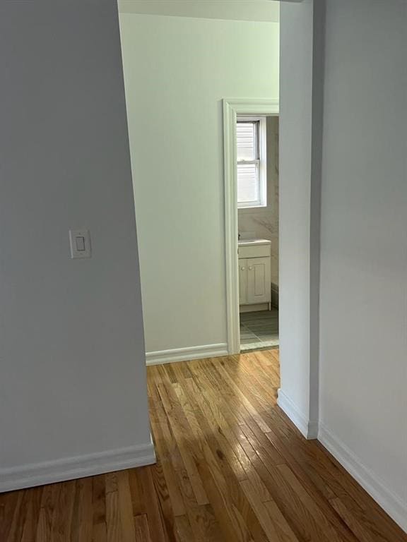 hallway featuring light hardwood / wood-style floors