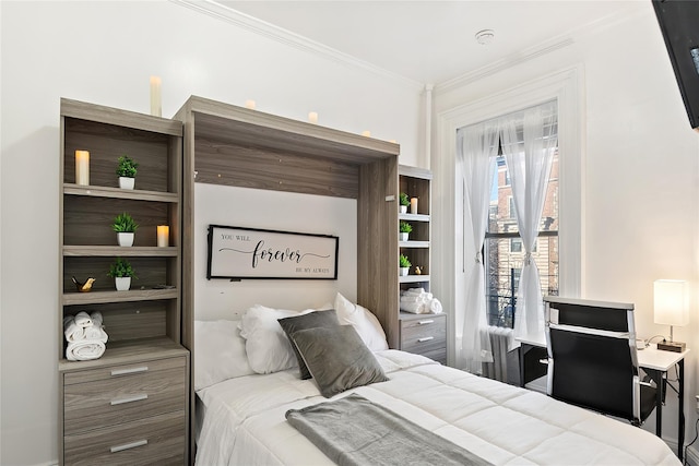 bedroom featuring ornamental molding