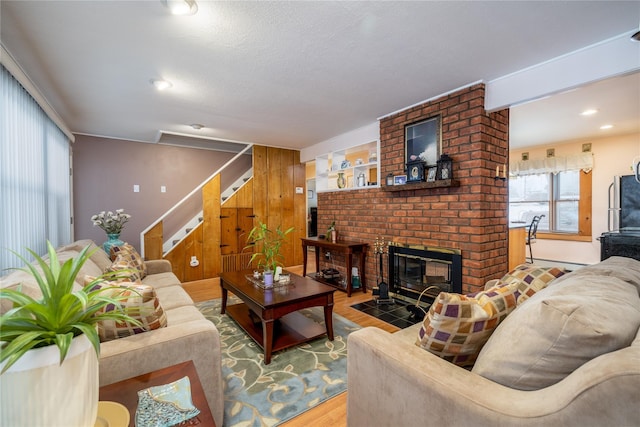 living room with wood-type flooring