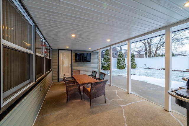 view of sunroom