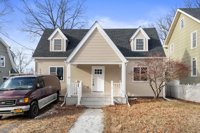 view of new england style home