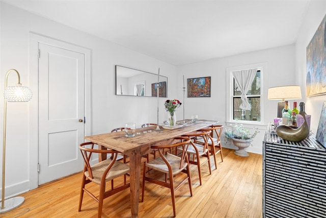 dining area featuring light hardwood / wood-style floors