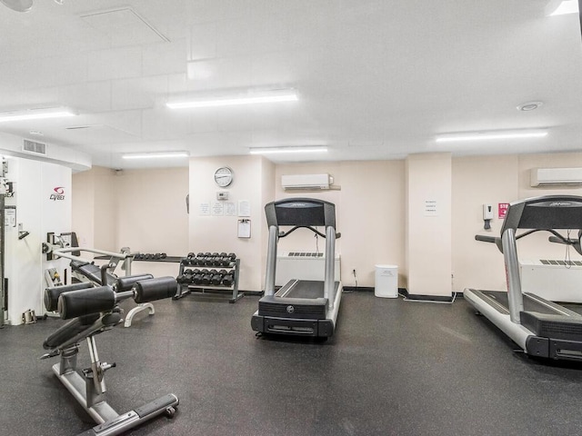 gym with a wall unit AC