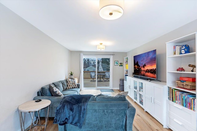 living room with light wood-type flooring