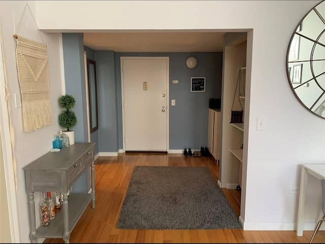 hall featuring light wood-type flooring