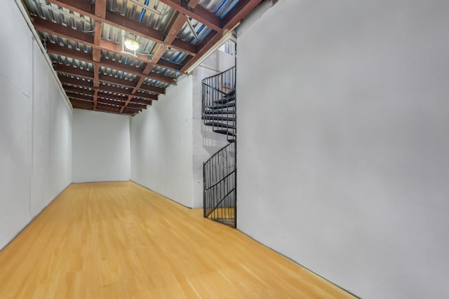 interior space featuring wood-type flooring