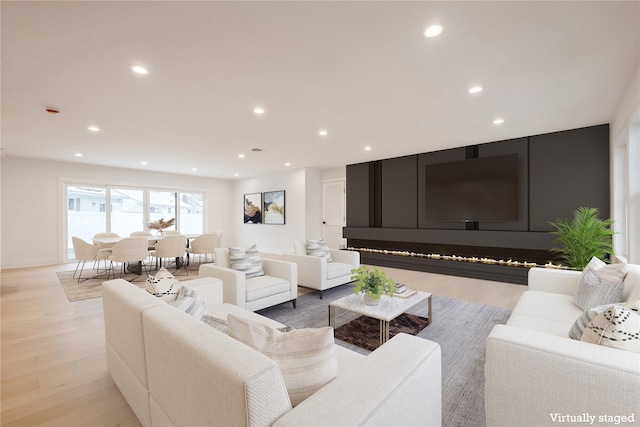 living room featuring light hardwood / wood-style flooring