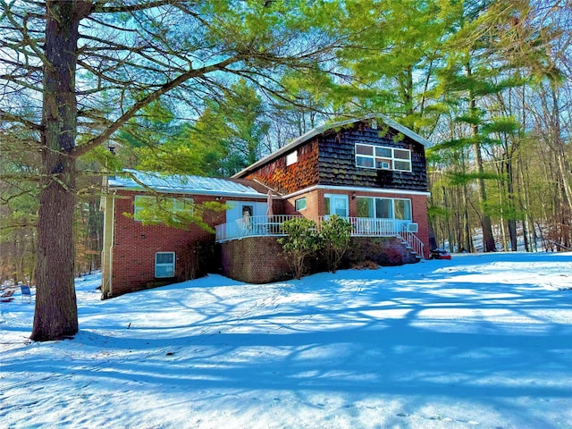 view of snowy exterior