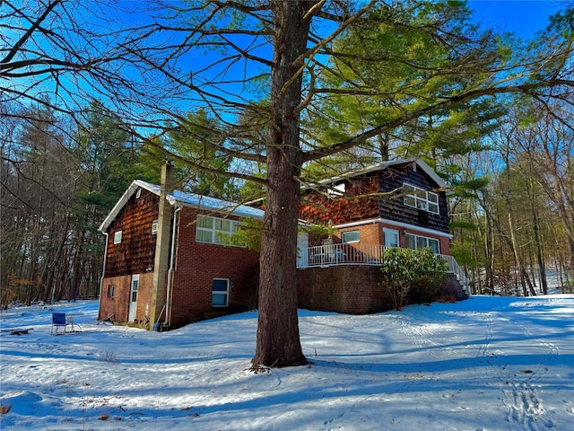 view of snowy exterior