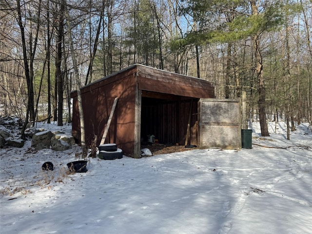 view of snow covered structure