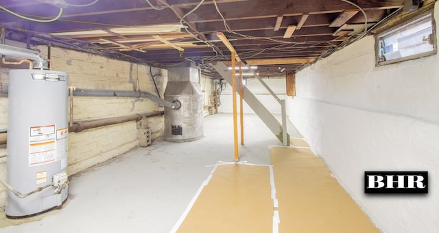 basement with gas water heater