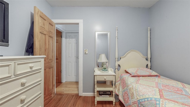 bedroom featuring light hardwood / wood-style floors