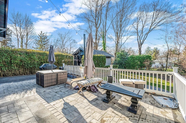 view of patio featuring grilling area