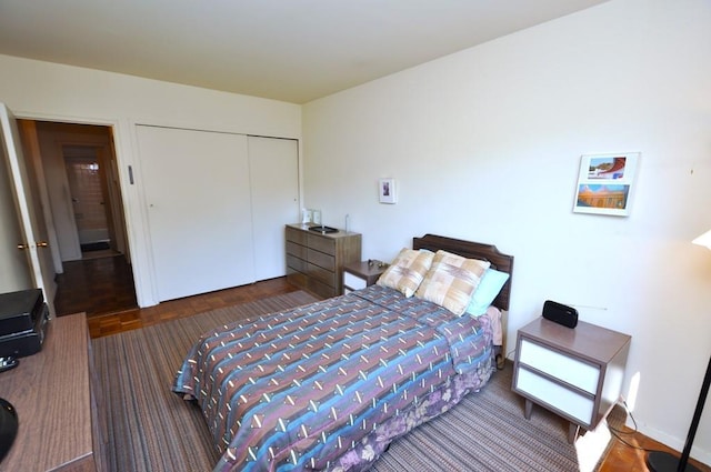 bedroom featuring a closet