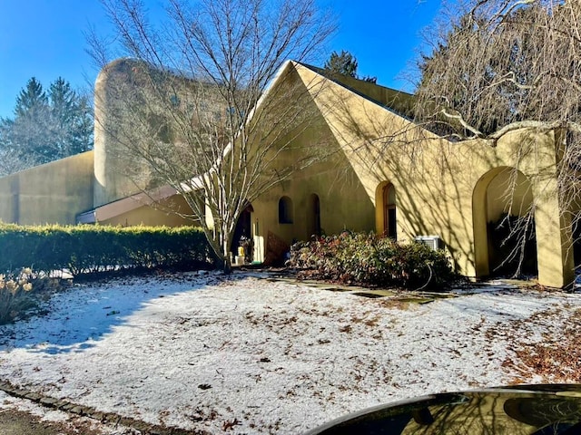 view of snowy exterior