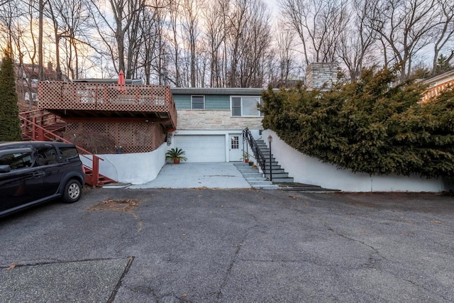 view of front of home with a garage