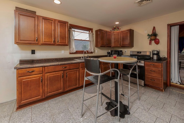 kitchen featuring sink and stainless steel stove