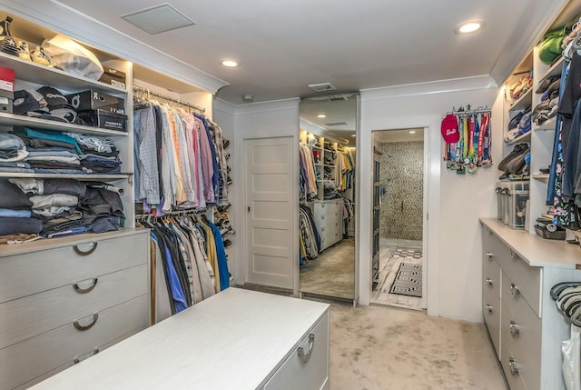 view of walk in closet