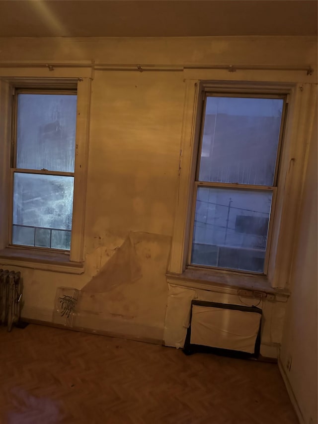 empty room with radiator heating unit