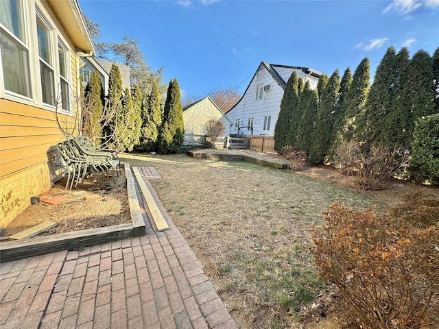 view of yard with a patio area