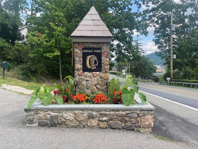 view of community sign