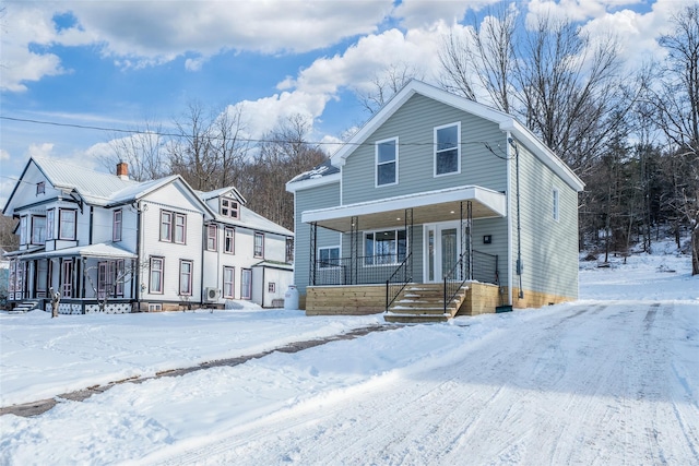 view of front of property with covered porch